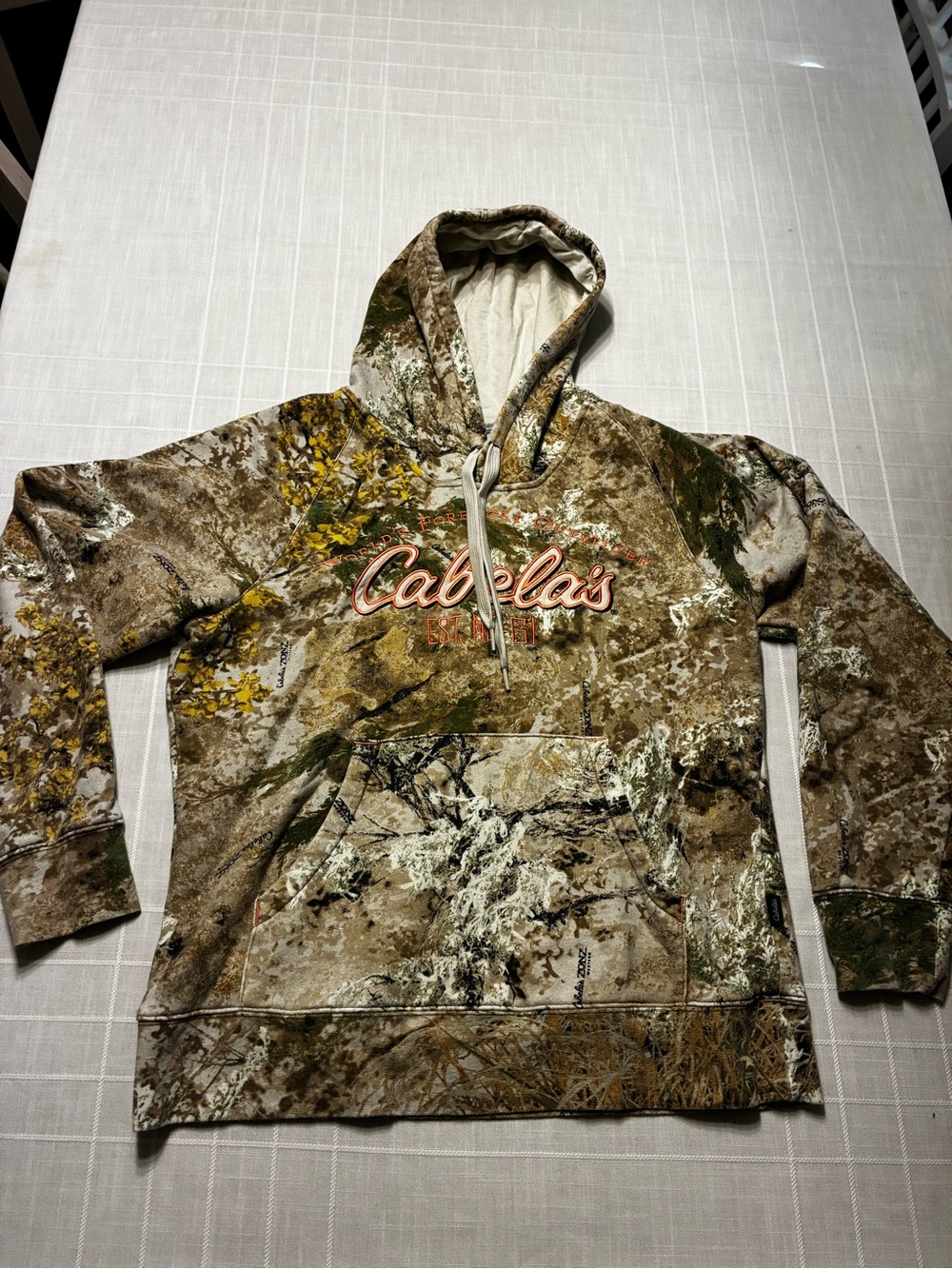 Cabela's Camo Hooded Pullover Sweatshirt - Brown/Green/Yellow